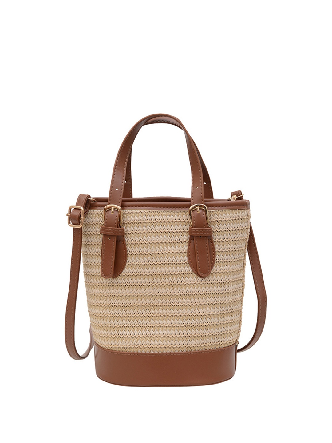 

Mast & Harbour Textured Bucket Handheld Bag With Tasselled, Brown