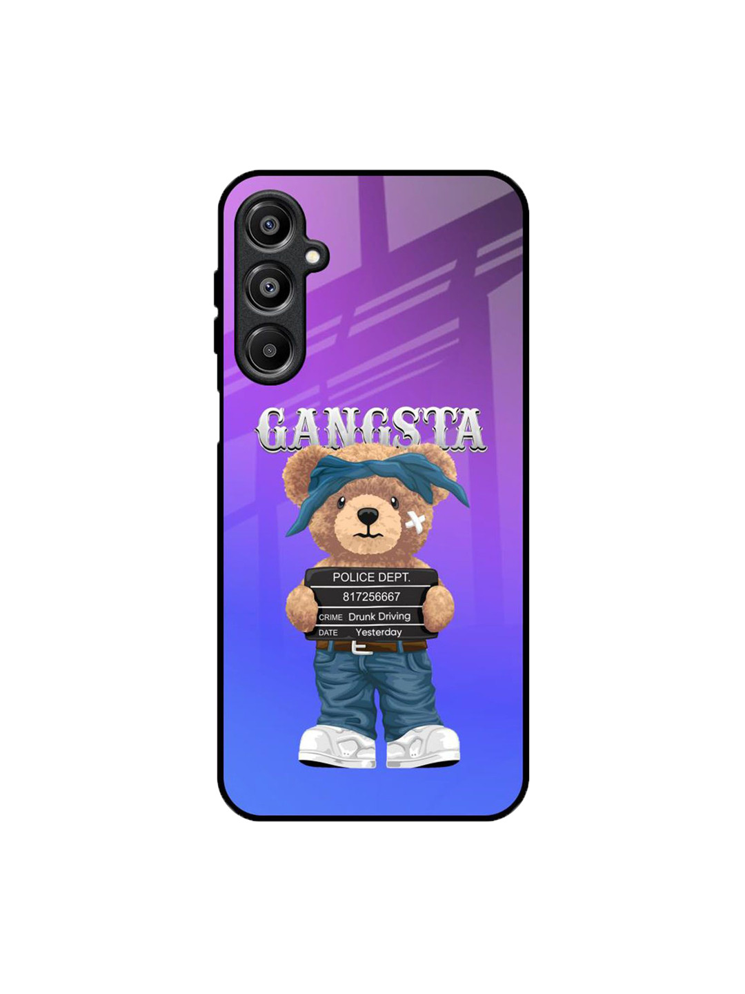 

QRIOH Gangsta Bear Samsung Galaxy A16 5G Impact Resistant Back Case, Purple