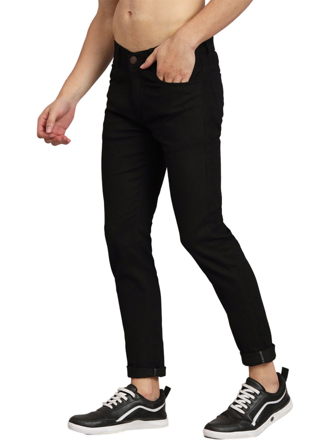 

COMFITS Men Classic Stretchable Mid-Rise Jeans, Black