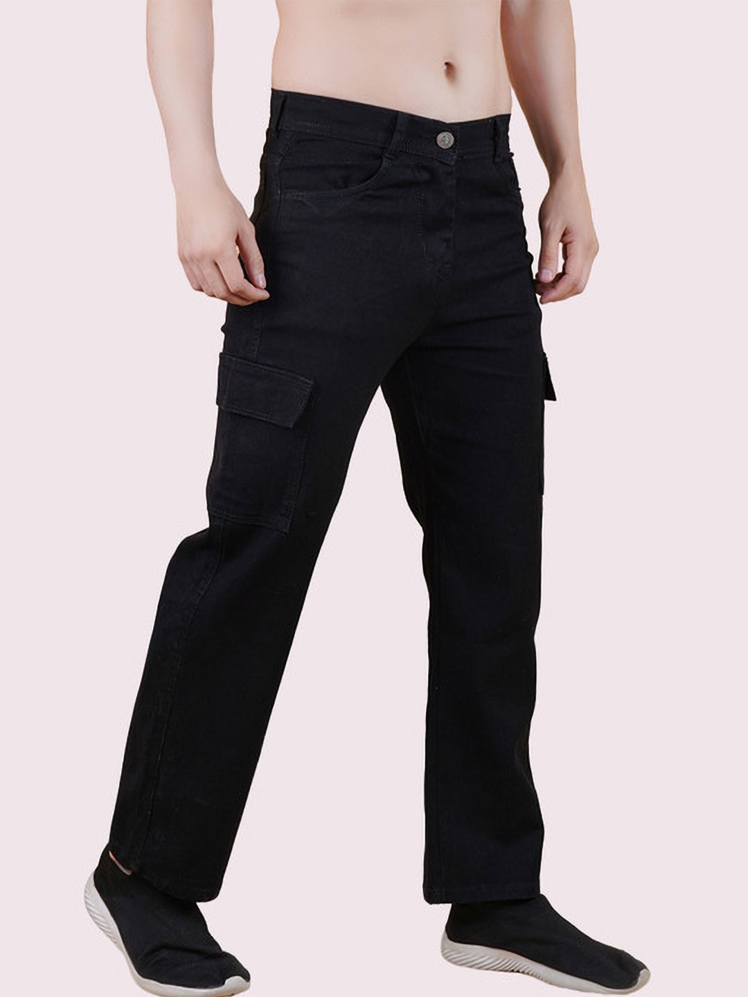 

COMFITS Men Classic Low Distress Stretchable Jeans, Black