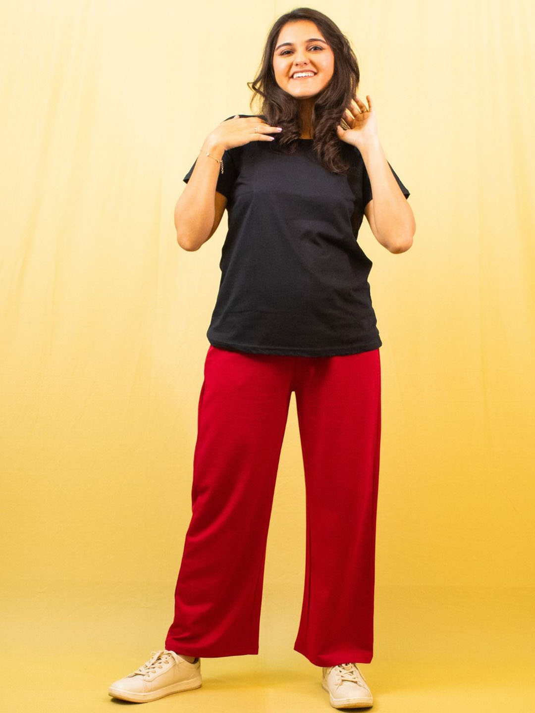 

GlamZei Women Pure Cotton Track Pants, Maroon