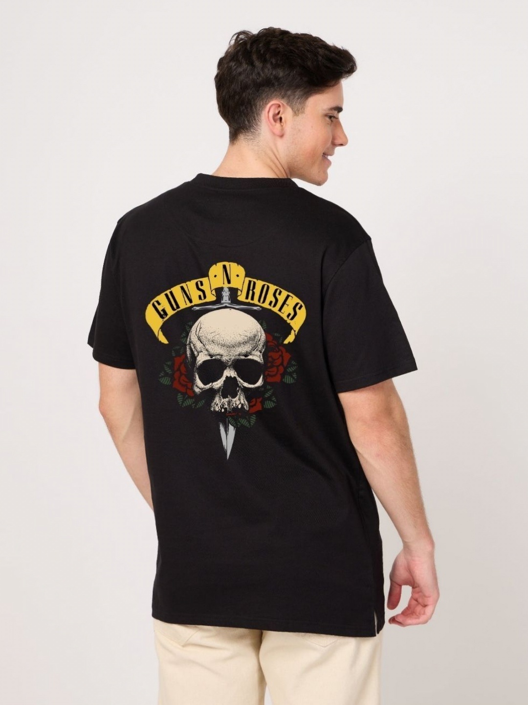 

SZN Men Graphic Printed Round Neck Cotton T-shirt, Black