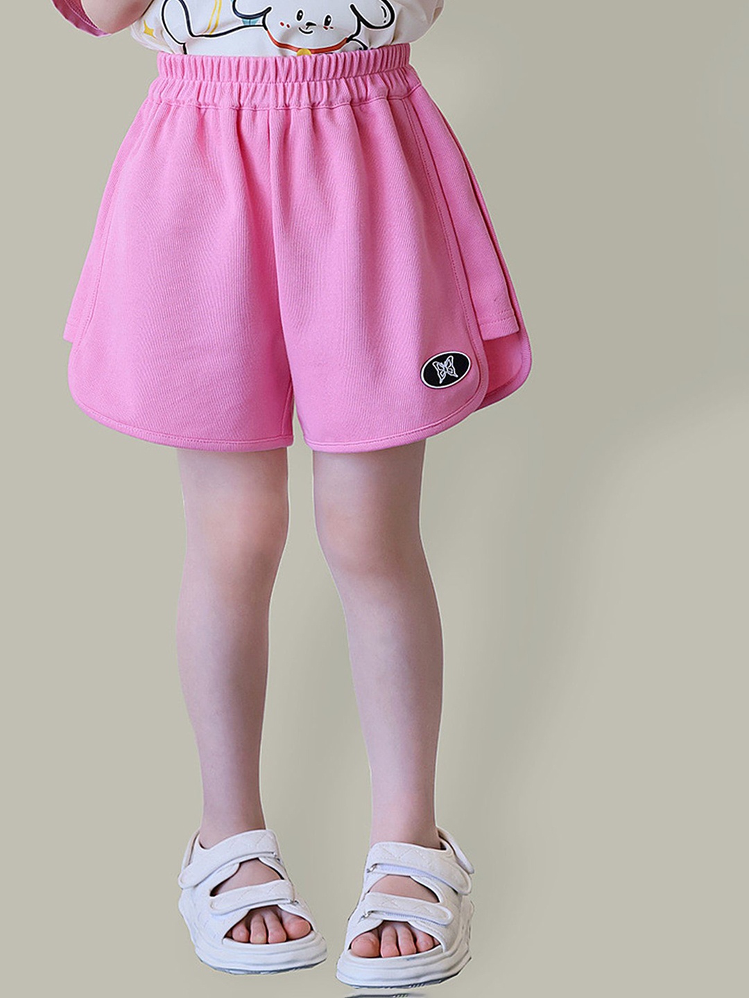 

LULU & SKY Girls Loose Fit High-Rise Shorts, Rose