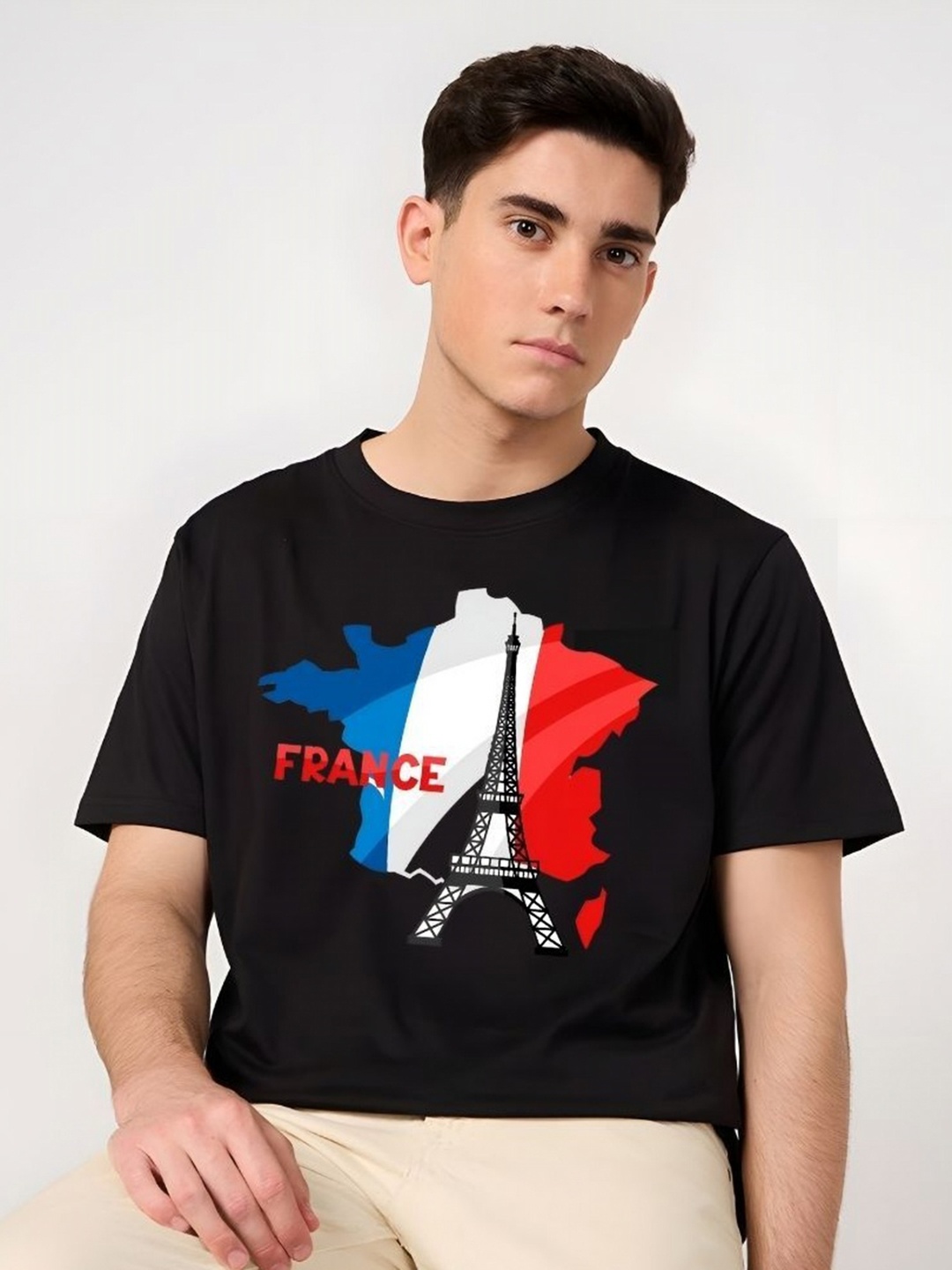 

SZN Men Graphic Printed Round Neck Cotton T-shirt, Black