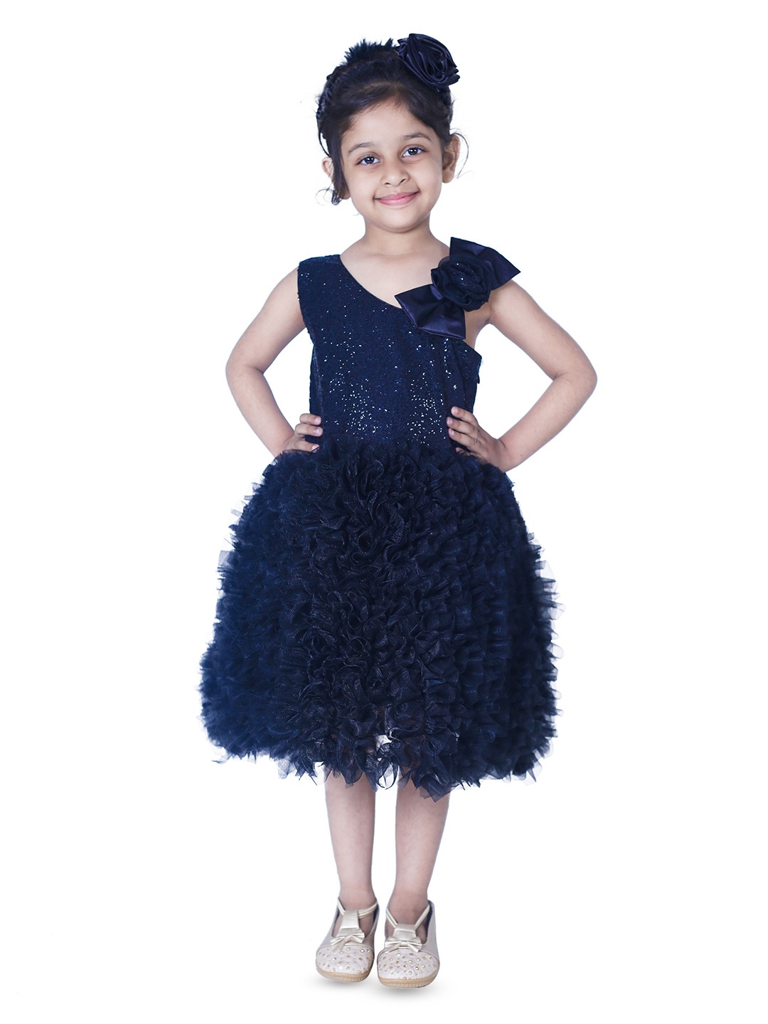 

Wow Princess Net Fit and Flare Dress, Black