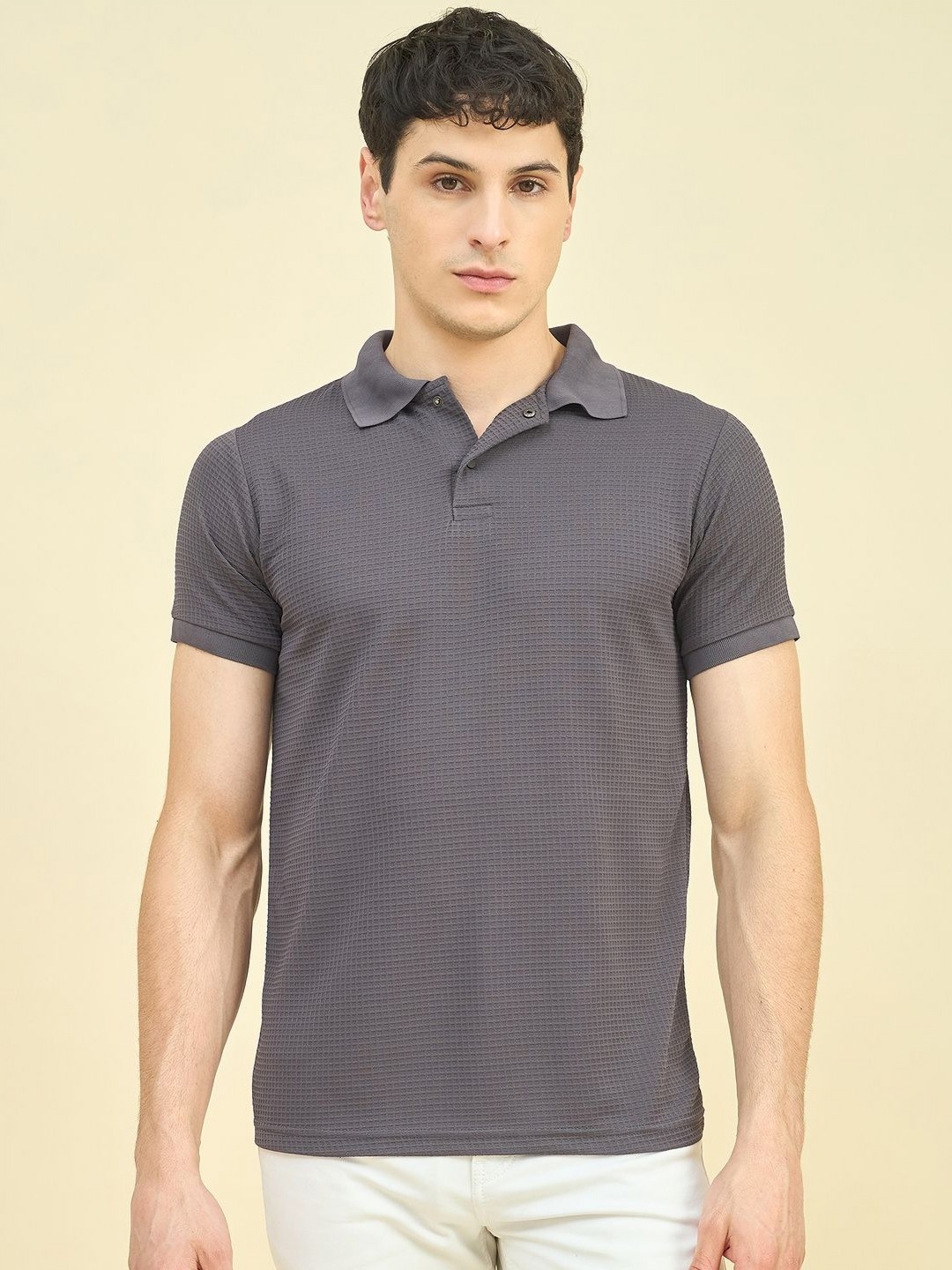 

CLAPTON Polo Collar T-shirt, Grey