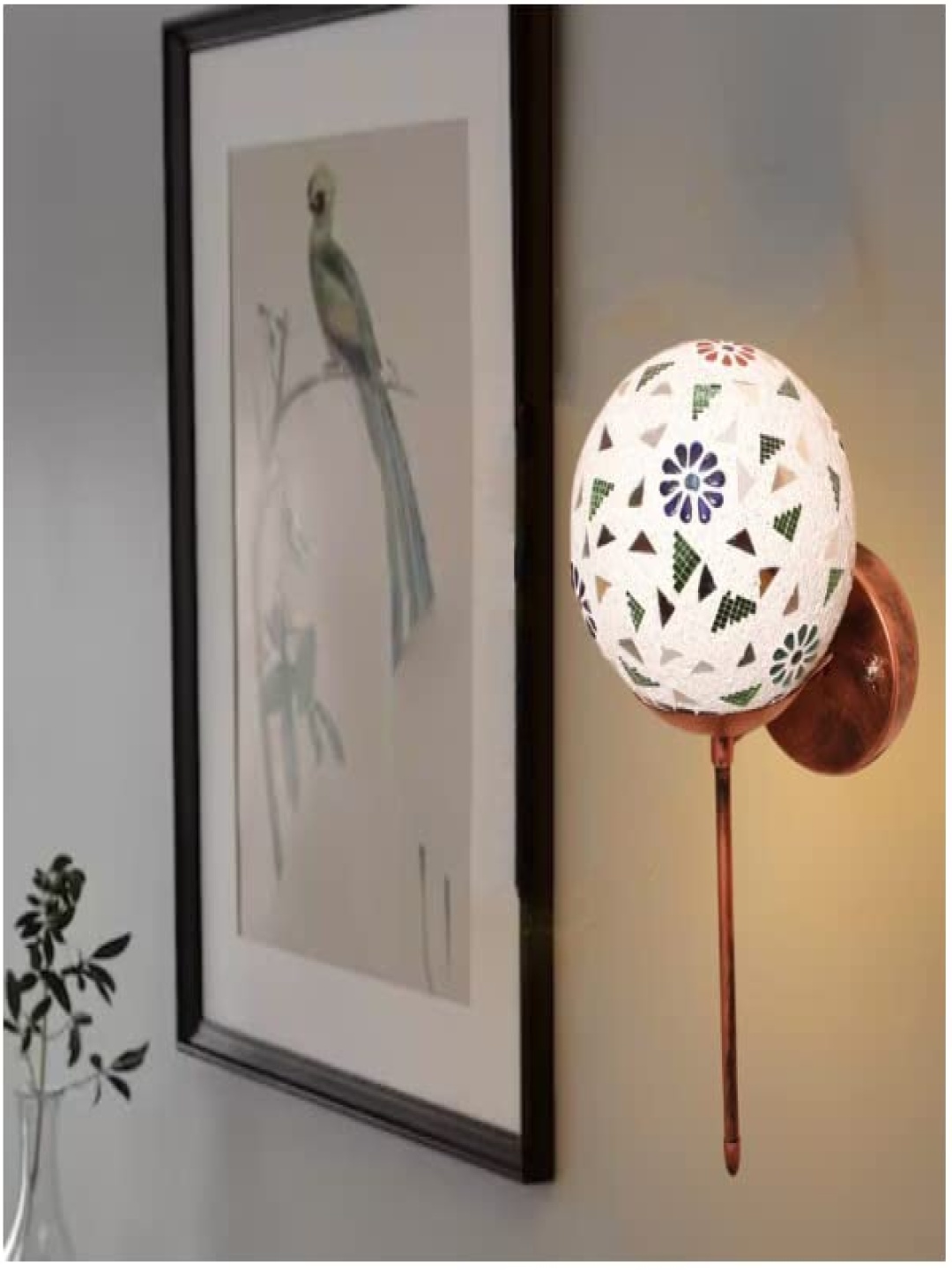 

KINIS Copper-Toned & White Printed Spherical Shaped Quirky Wall Lamp