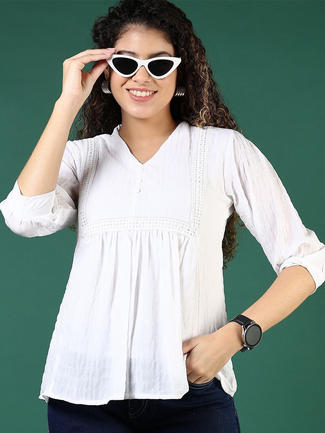

V-Mart Women Cotton Top, White