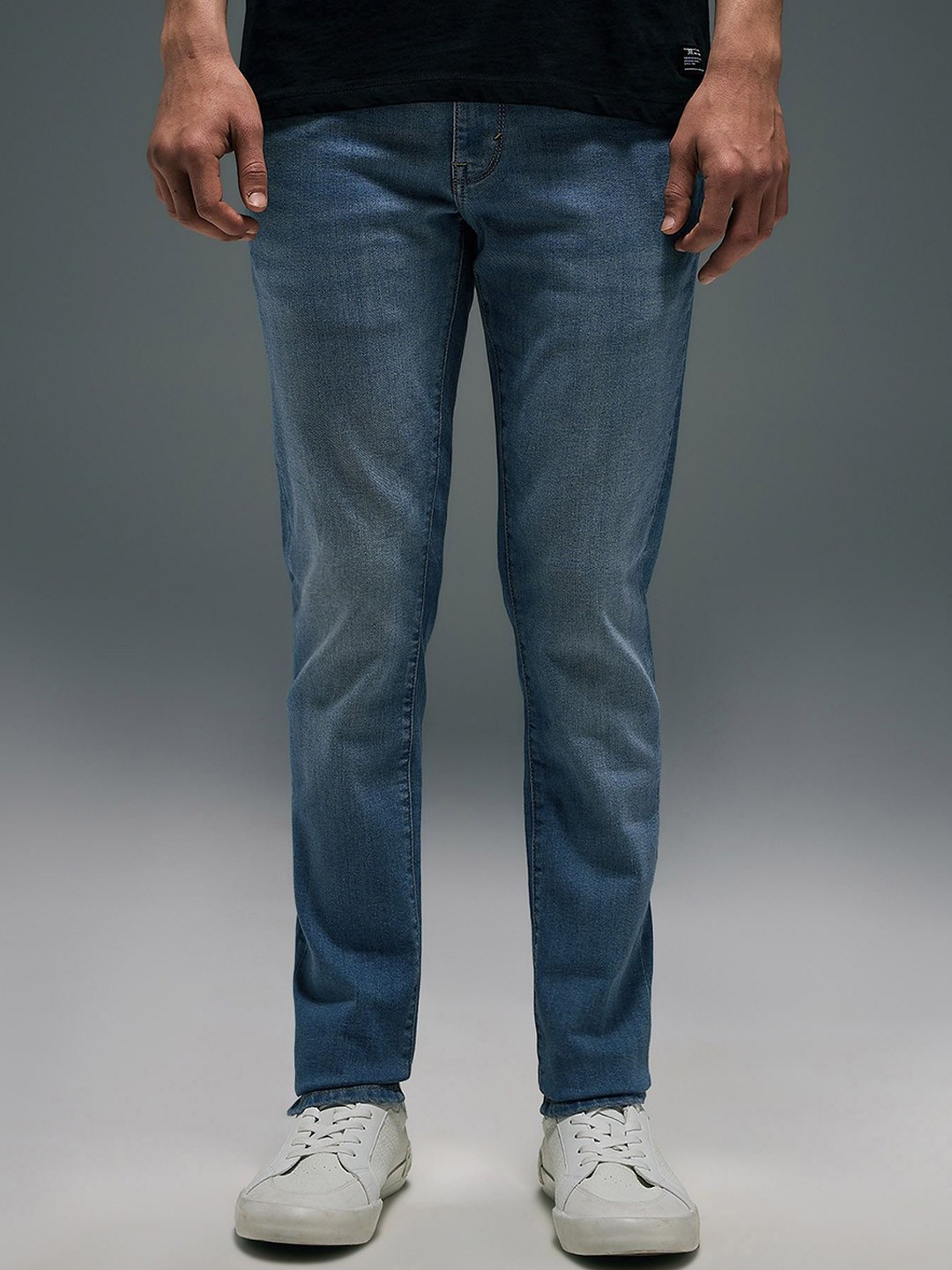 

Flying Machine Men Super Skinny Fit Low-Rise Light Fade Stretchable Jeans, Blue