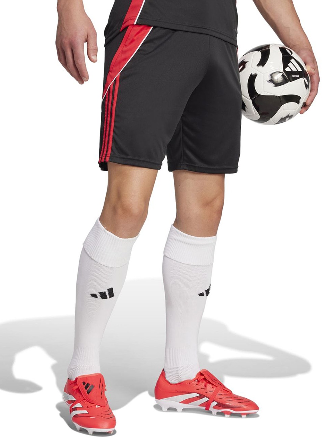 

Adidas Men Brand Logo Printed Regular Fit Mid Rise Sports Shorts, Black