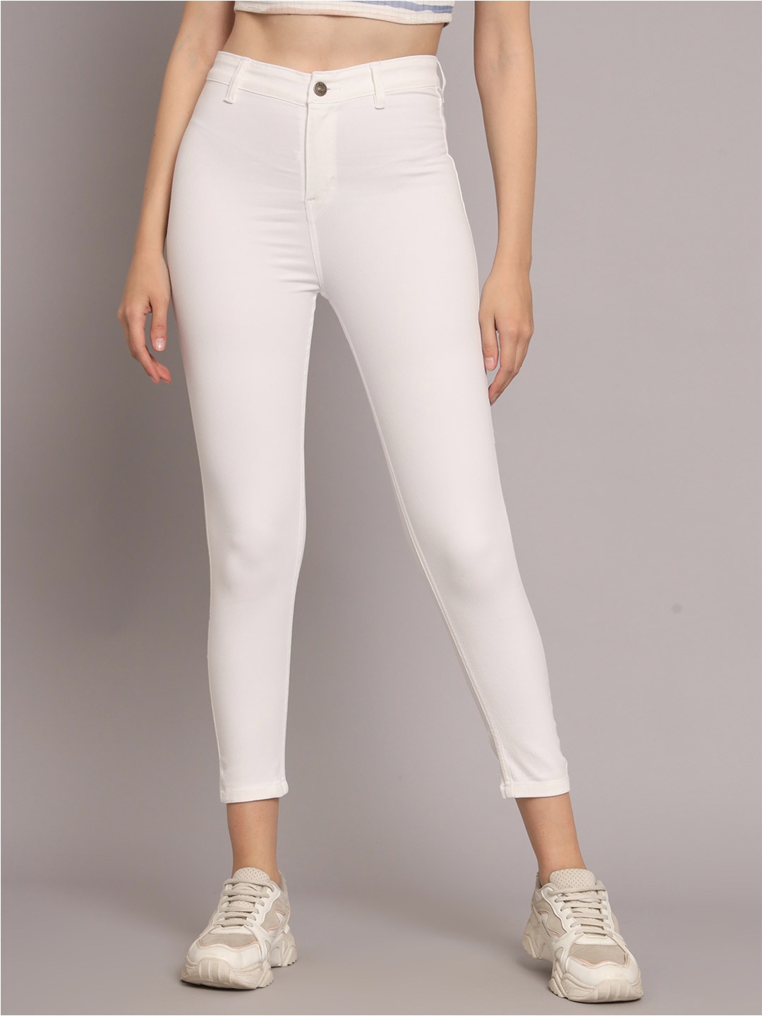 

Mast & Harbour Women Skinny Fit High-Rise Stretchable Jeans, White