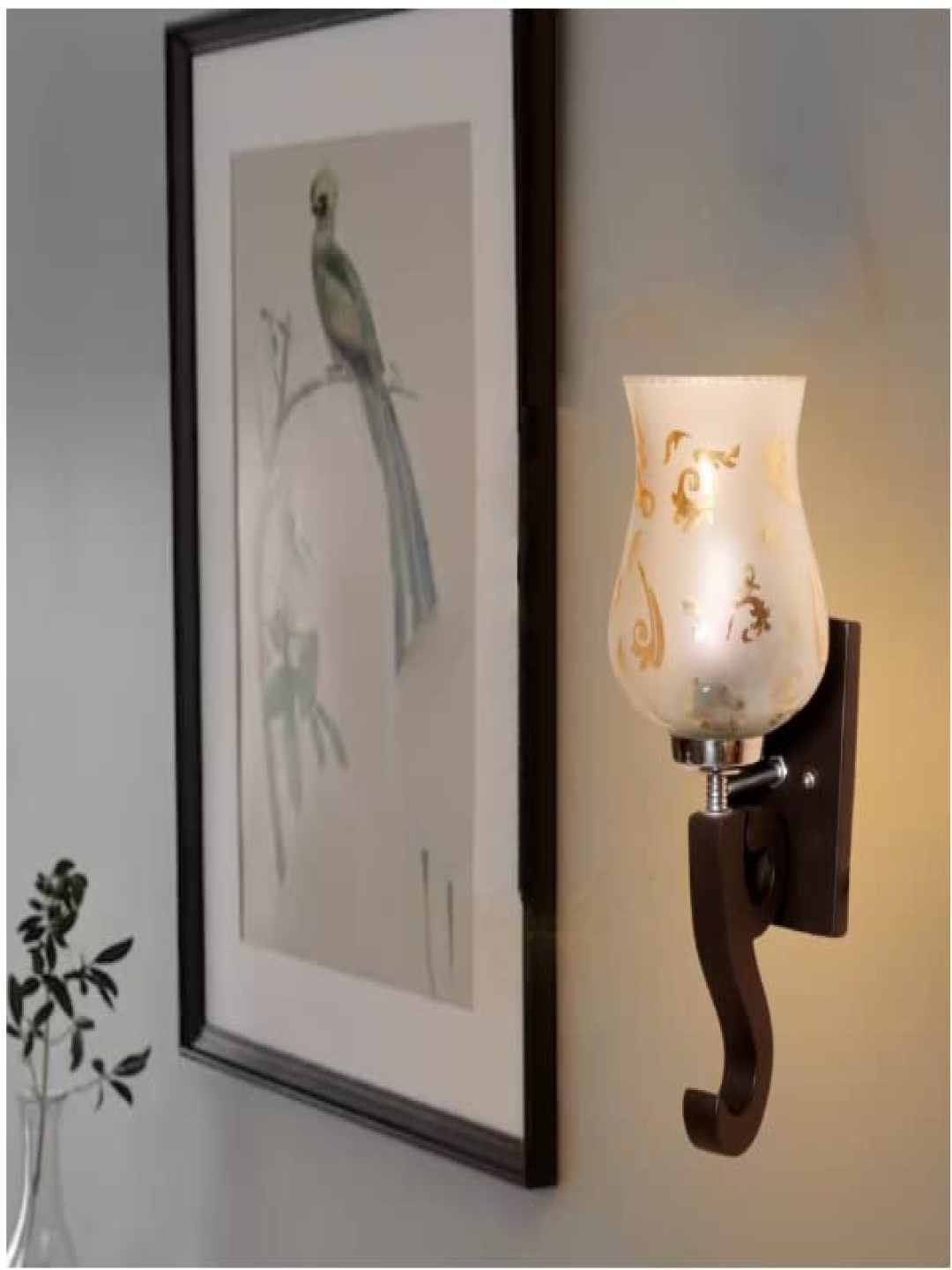 

KINIS Brown & White Printed Wood Quirky Cylinder Shaped Wall Lamp