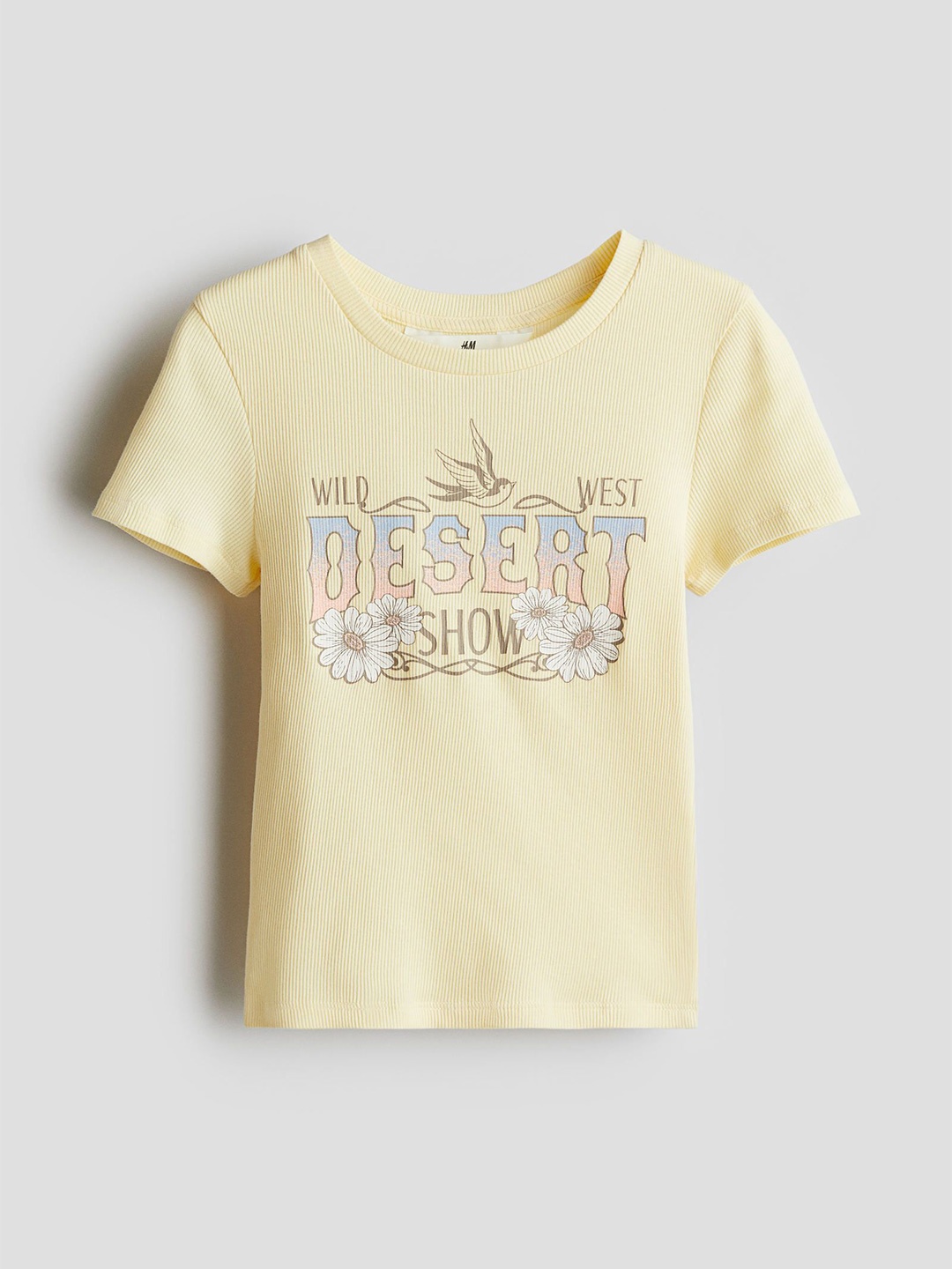 

H&M Print-Motif Cotton Top, Yellow