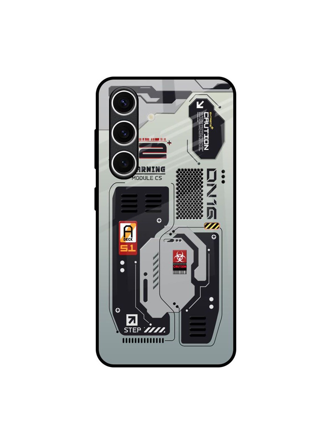 

QRIOH Techno Vibes Samsung Galaxy S24 FE 5G Impact Resistant Back Case, Grey