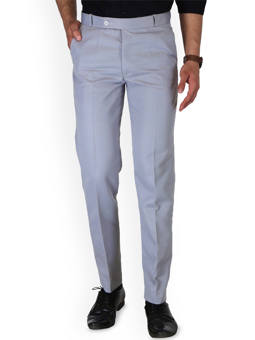 

KANU FASHION Men Comfort Slim Fit Pleated Formal Trousers, Grey
