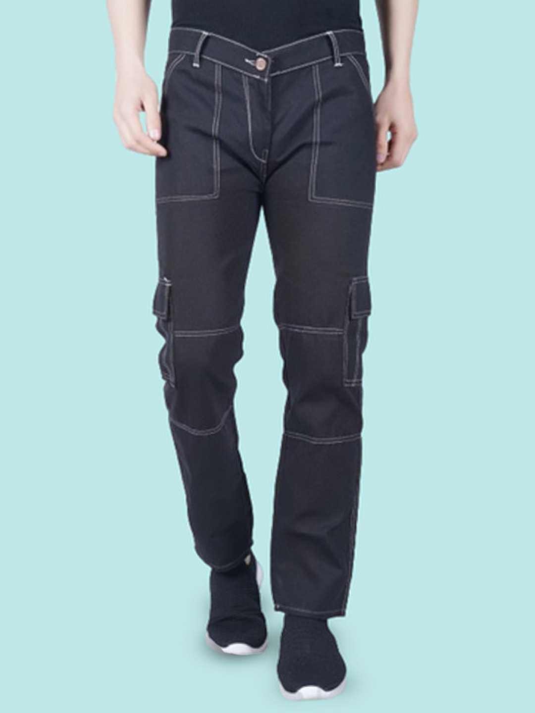 

COMFITS Men Classic Low Distress Stretchable Jeans, Black