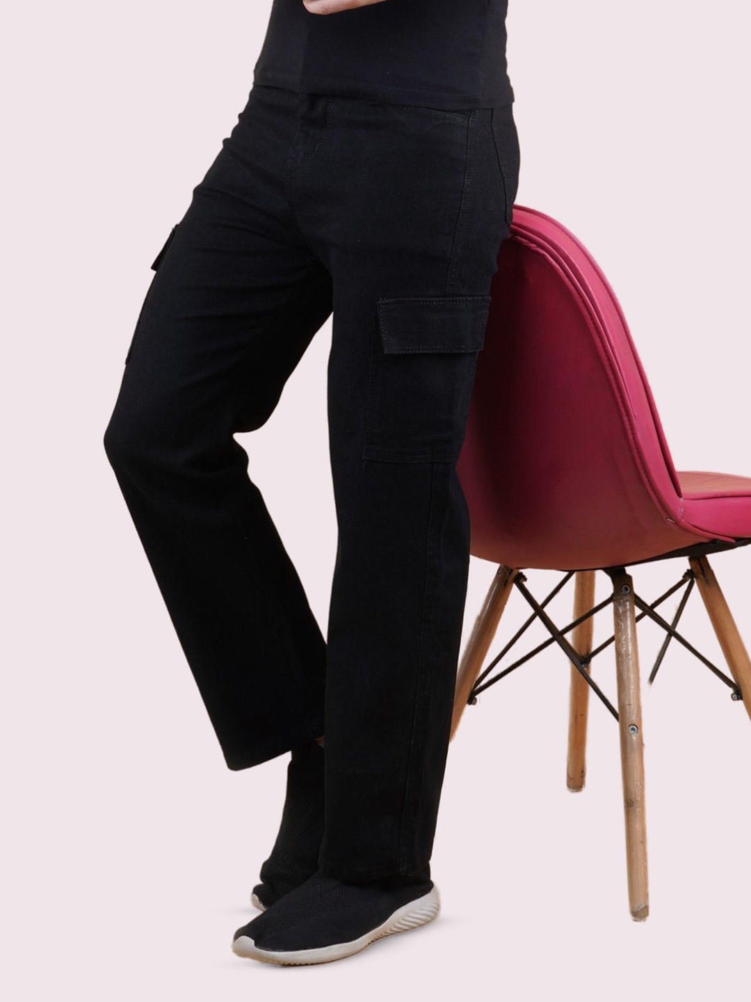

COMFITS Men Classic Mid-Rise Stretchable Jeans, Black