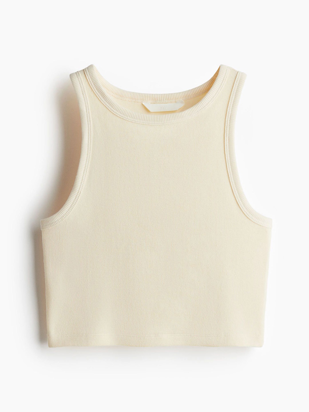 

H&M Cropped Vest Top, Yellow