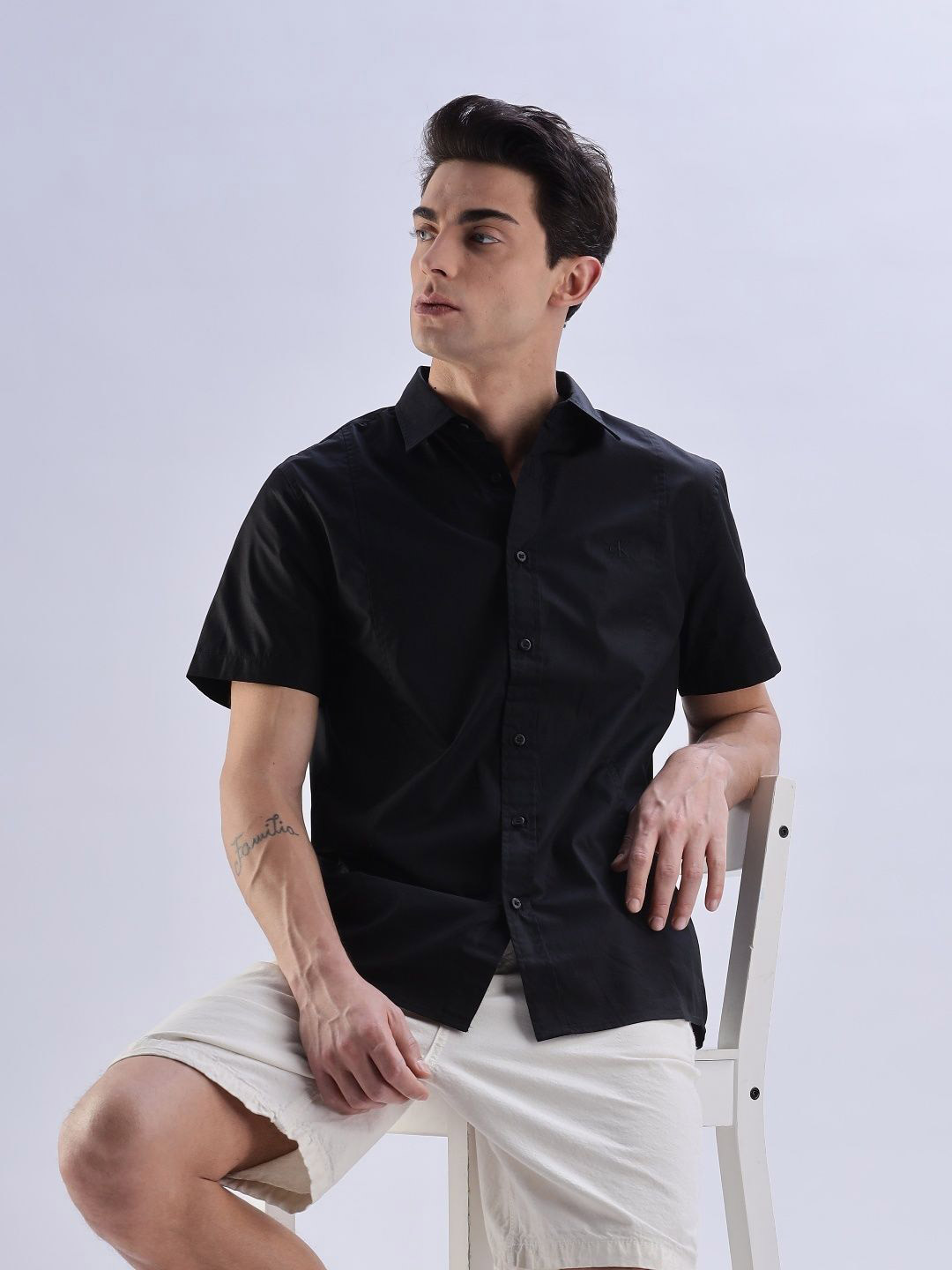 

Calvin Klein Jeans Cotton Opaque Printed Casual Shirt, Black