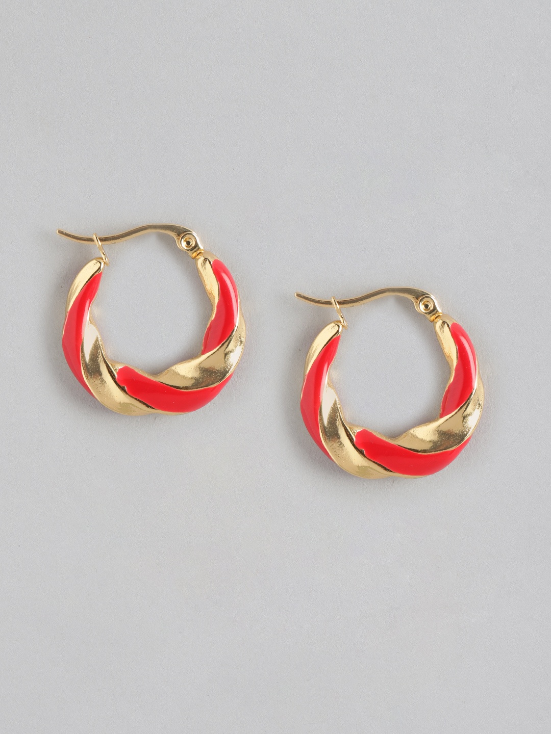

DressBerry Circular Enamelled Hoop Earrings, Gold