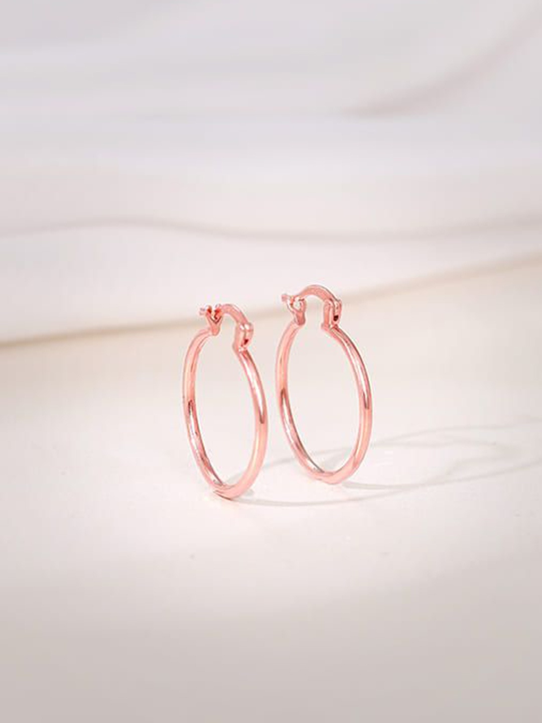 

GIVA 925 Silver Rose Gold Plated Circular Minimal Hoop Earrings