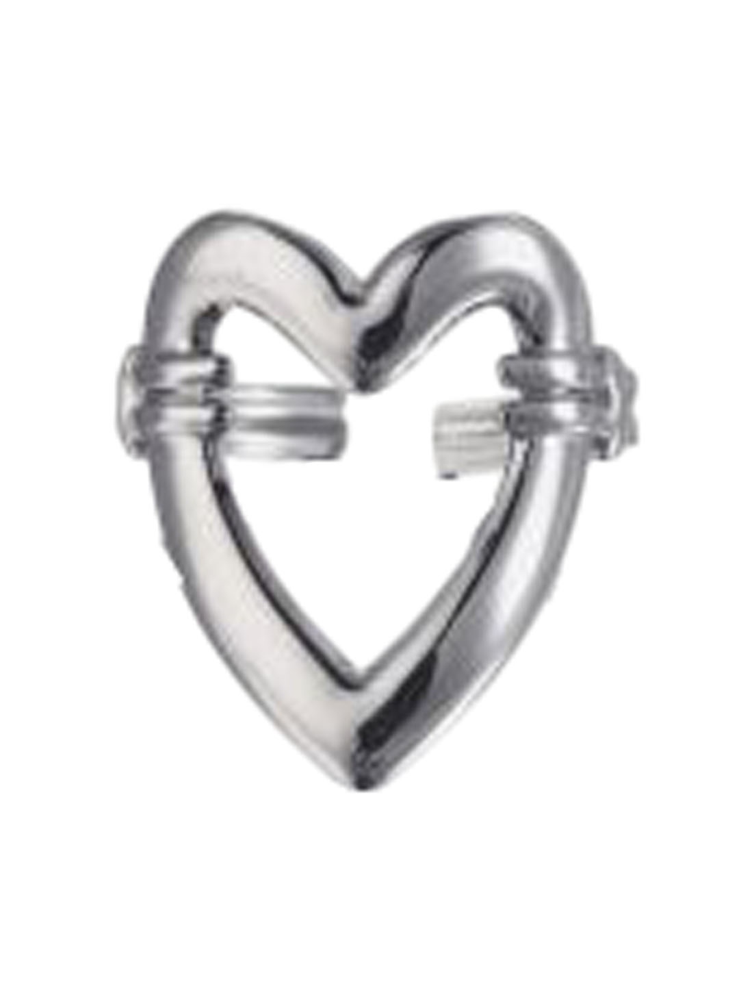 

Just Lil Things Stainless Steel Heart Shaped Finger Ring, Silver