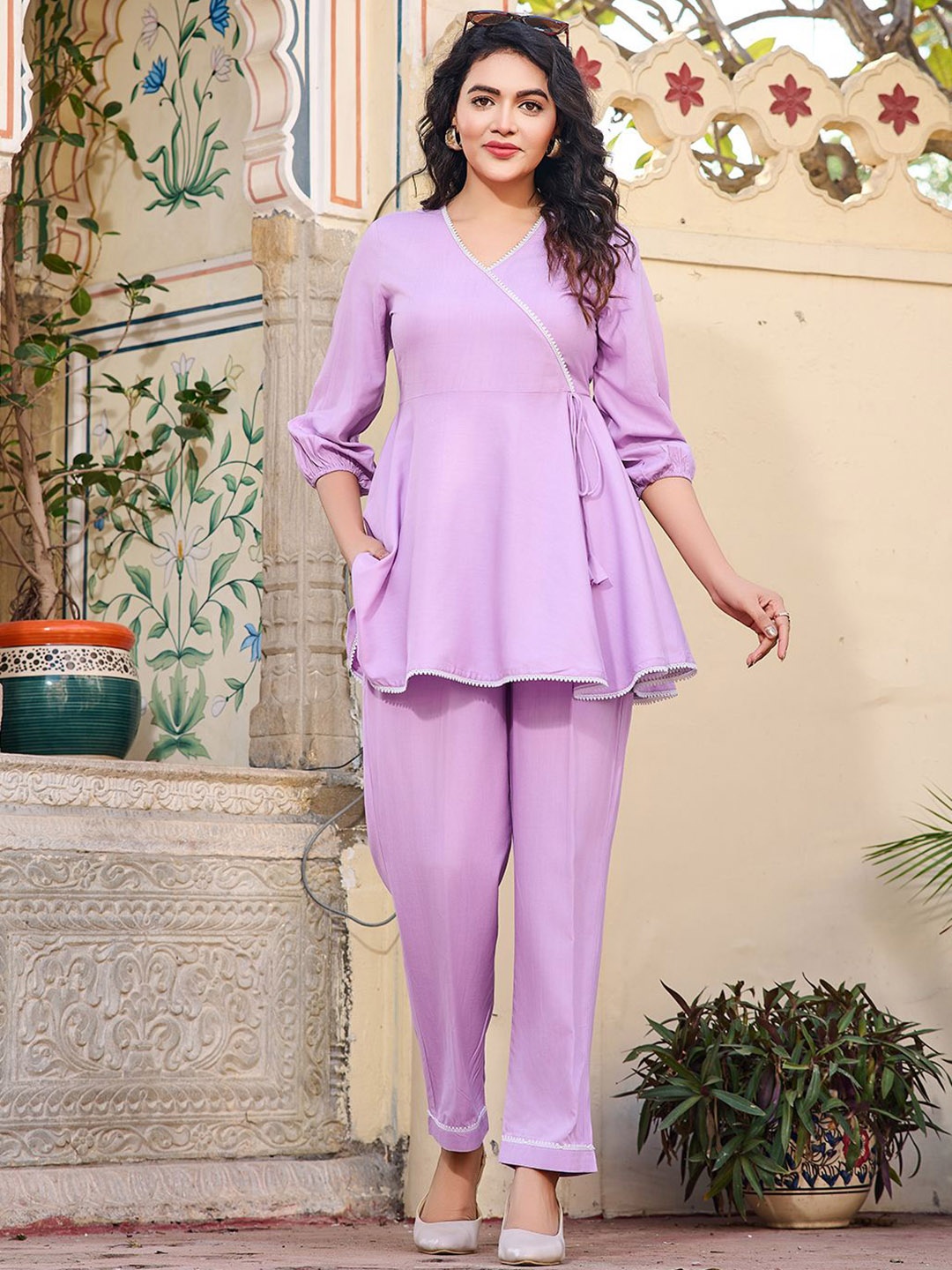 

Moda Rapido V-Neck Tunic With Trouser, Purple