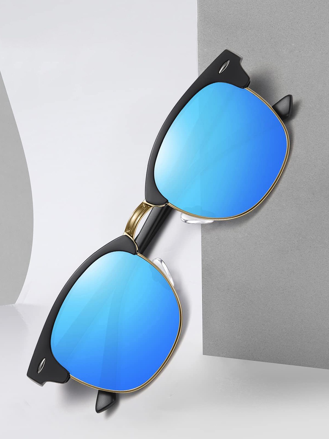 

RORCE Unisex Wayfarer Sunglasses with UV Protected Lens, Blue