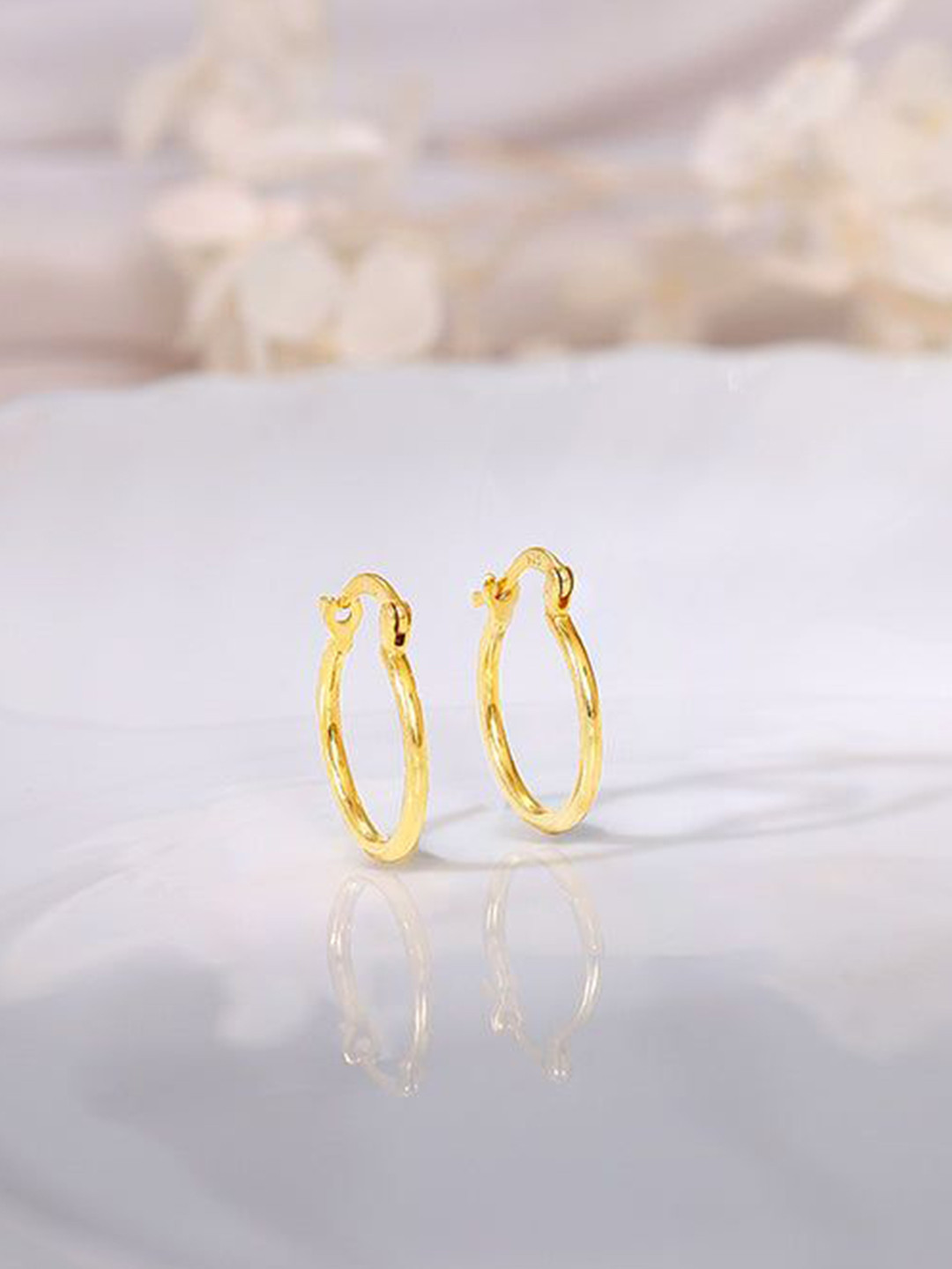 

GIVA 92.5 Silver Gold-Plated Circular Hoop Earrings