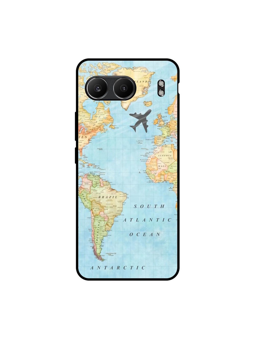 

QRIOH Travel Map OnePlus Nord 4 5G Impact Resistant Back Case, Blue