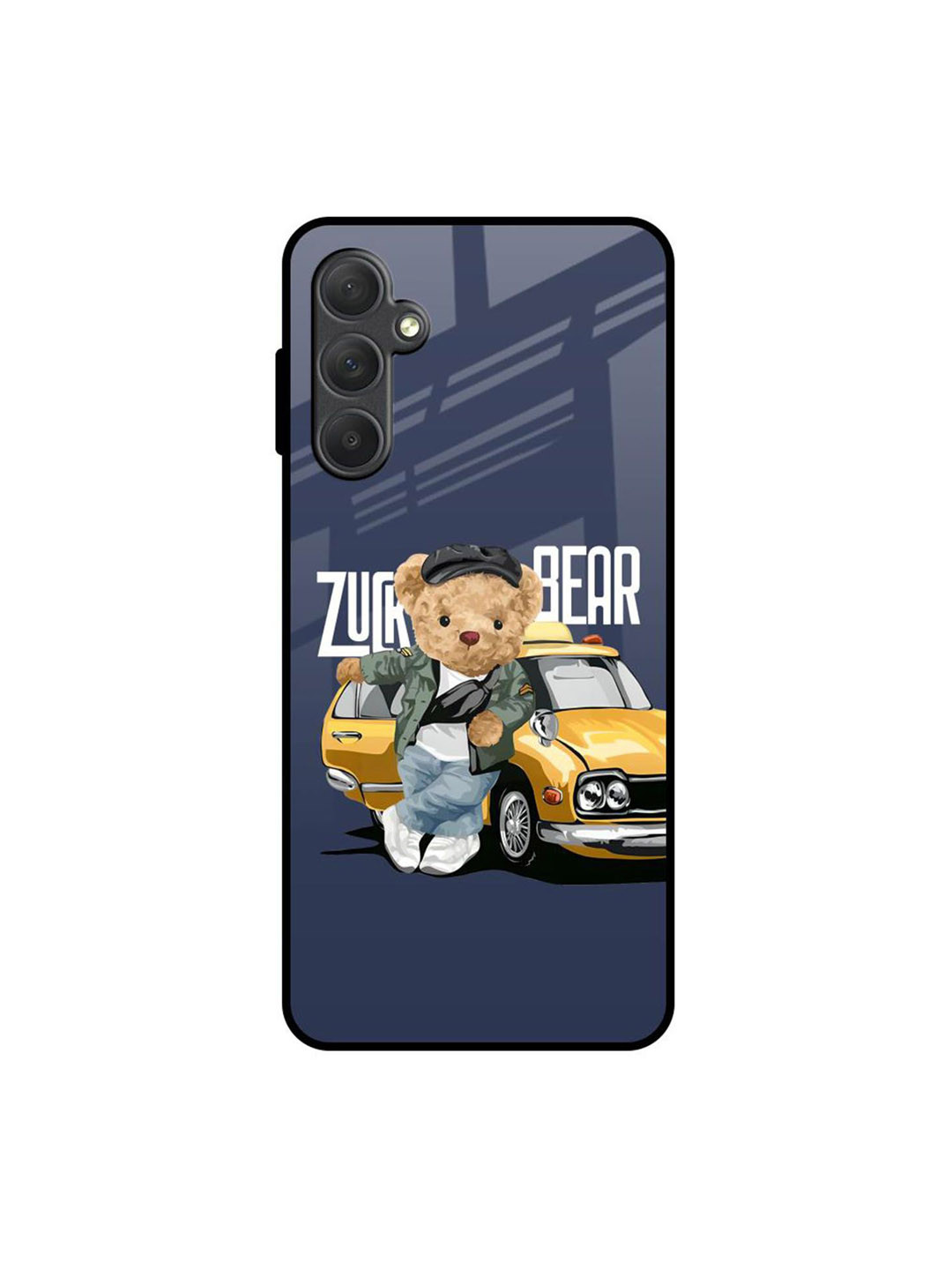 

QRIOH Adventurous Bear Samsung Galaxy M54 5G Impact Resistant Back Case, Navy blue