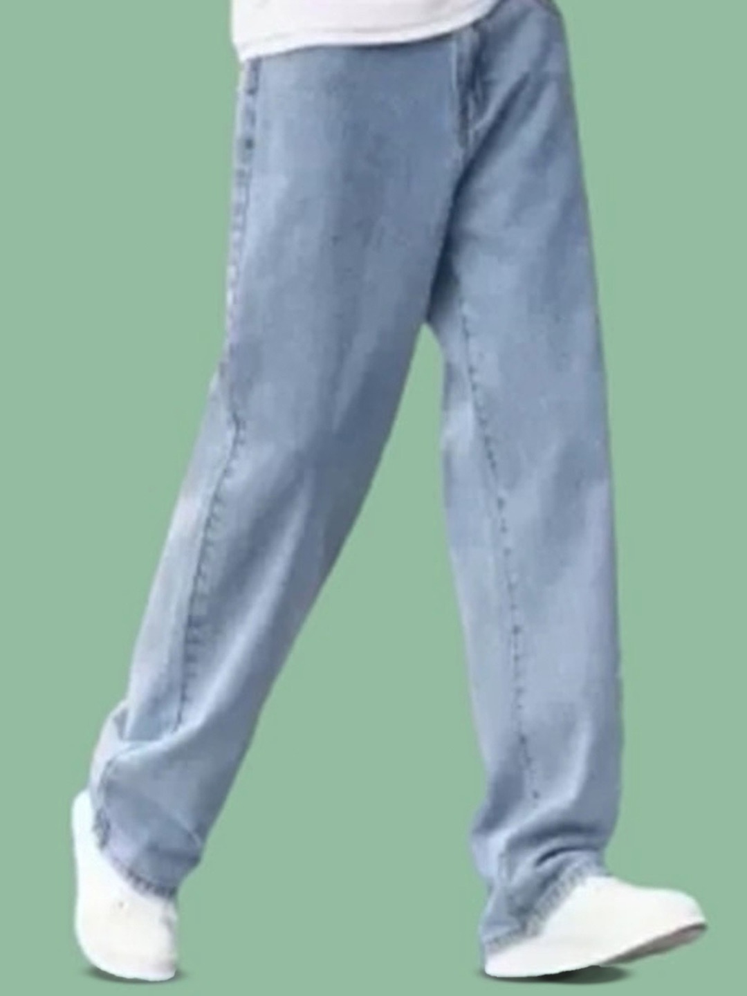 

COMFITS Men Classic Baggy Stretchable Mid-Rise Jeans, Blue