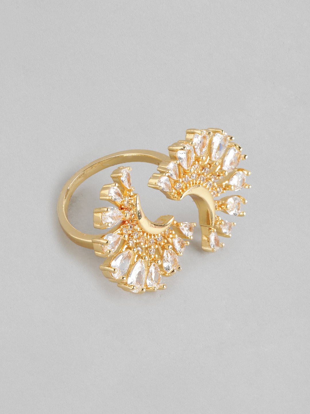 

DressBerry Stone Studed Finger Ring, Gold