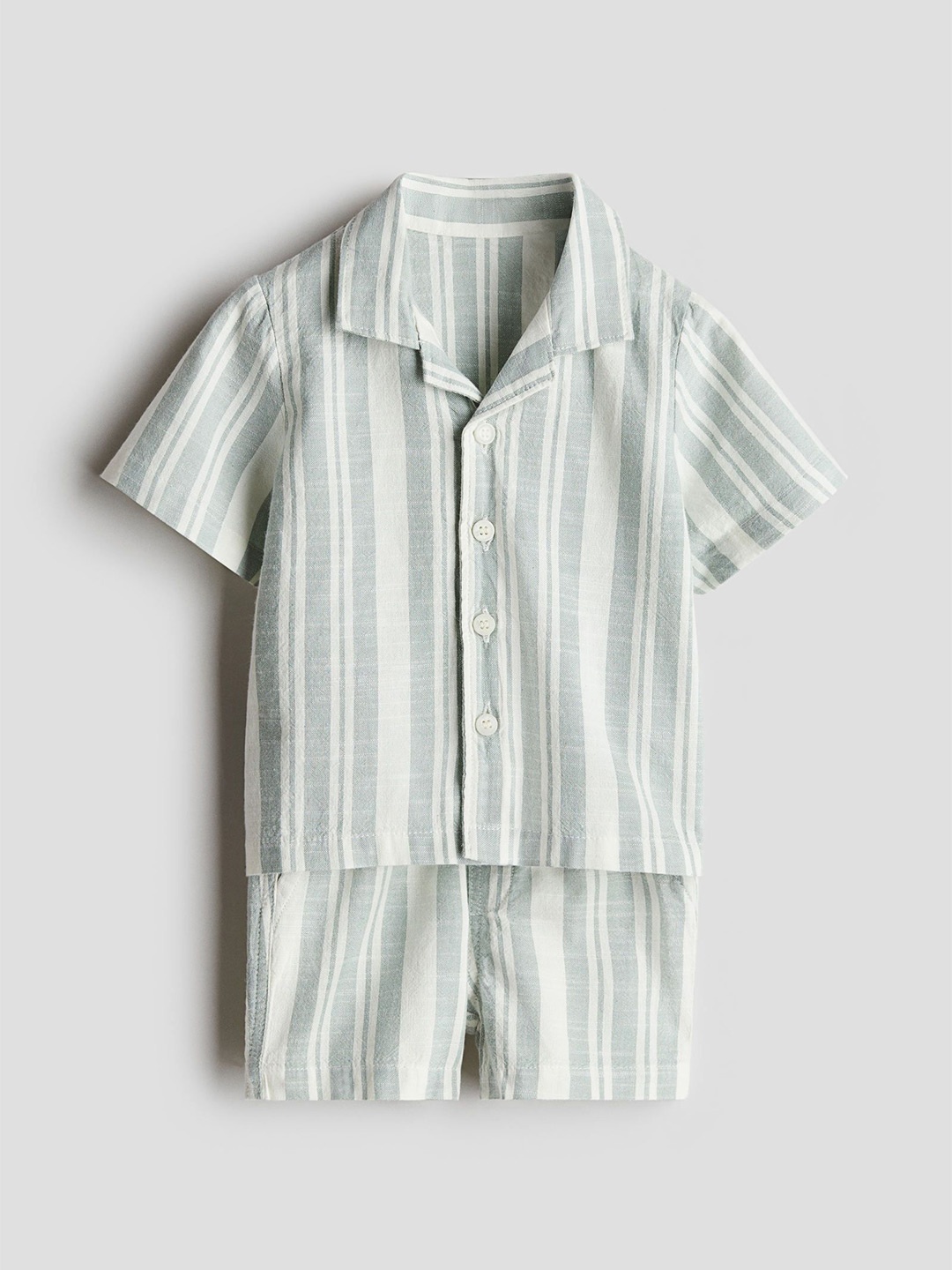 

H&M Girls 2-Piece Printed Cotton Set, Green