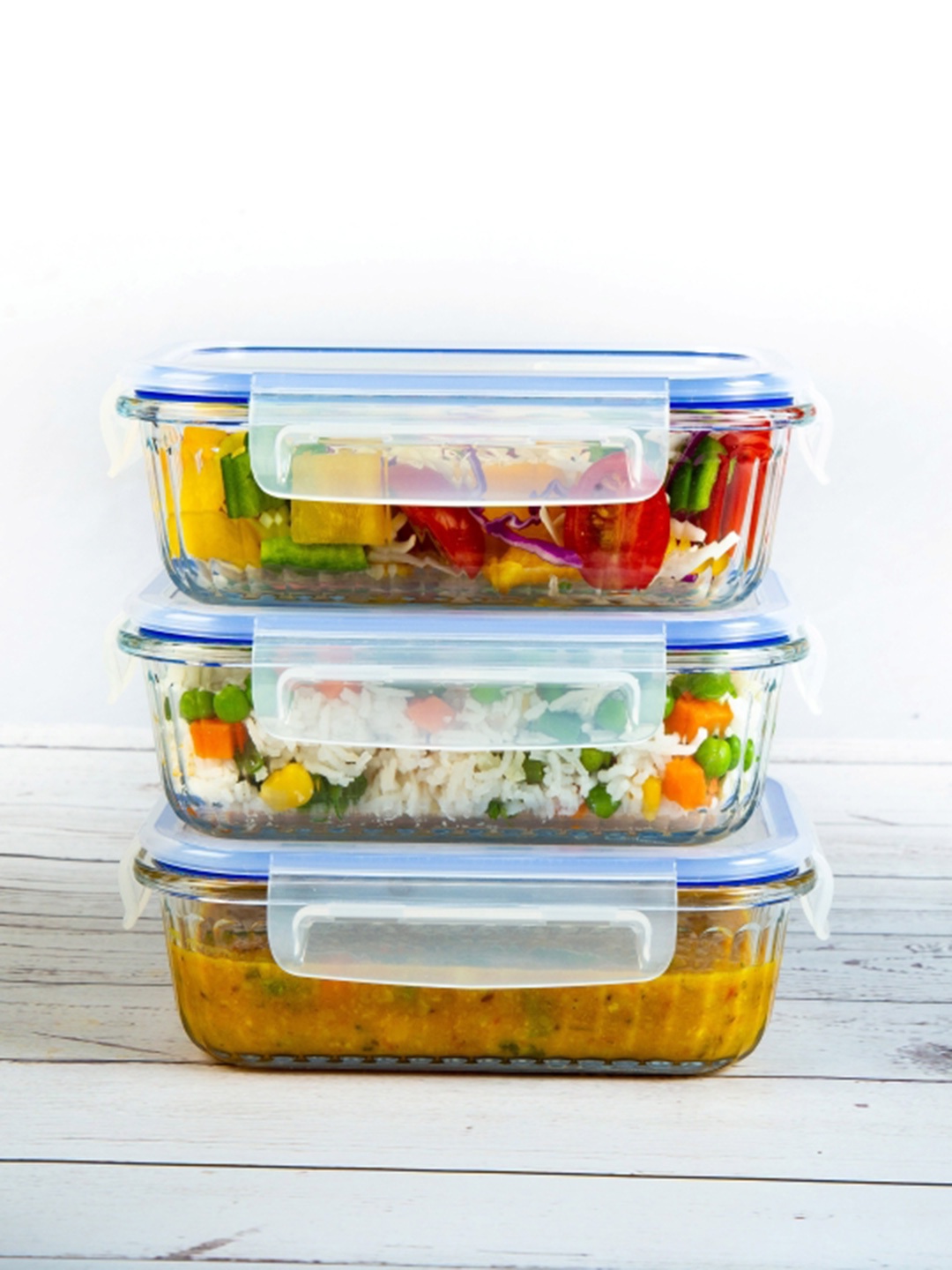 

Truly Eco Smart Living Retail Transparent 3 Pieces Glass Fridge Containers 640ml Each