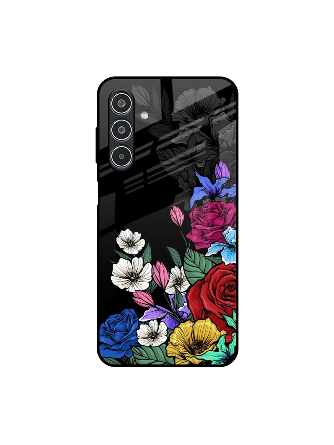 

QRIOH Rose Flower Bunch Art Real Samsung Galaxy M35 5G Impact Resistant Back Case, Black