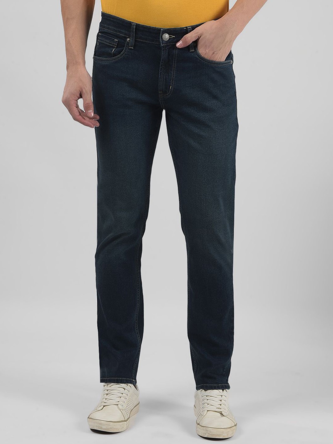 

Numero Uno Men Skinny Fit Low-Rise Light Fade Stretchable Jeans, Blue