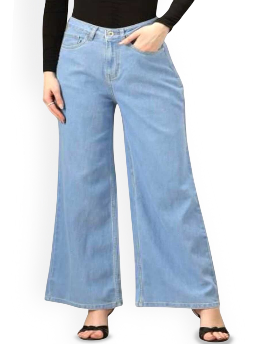 

1DAYJEANS Women Straight Fit High-Rise Stretchable Jeans, Blue