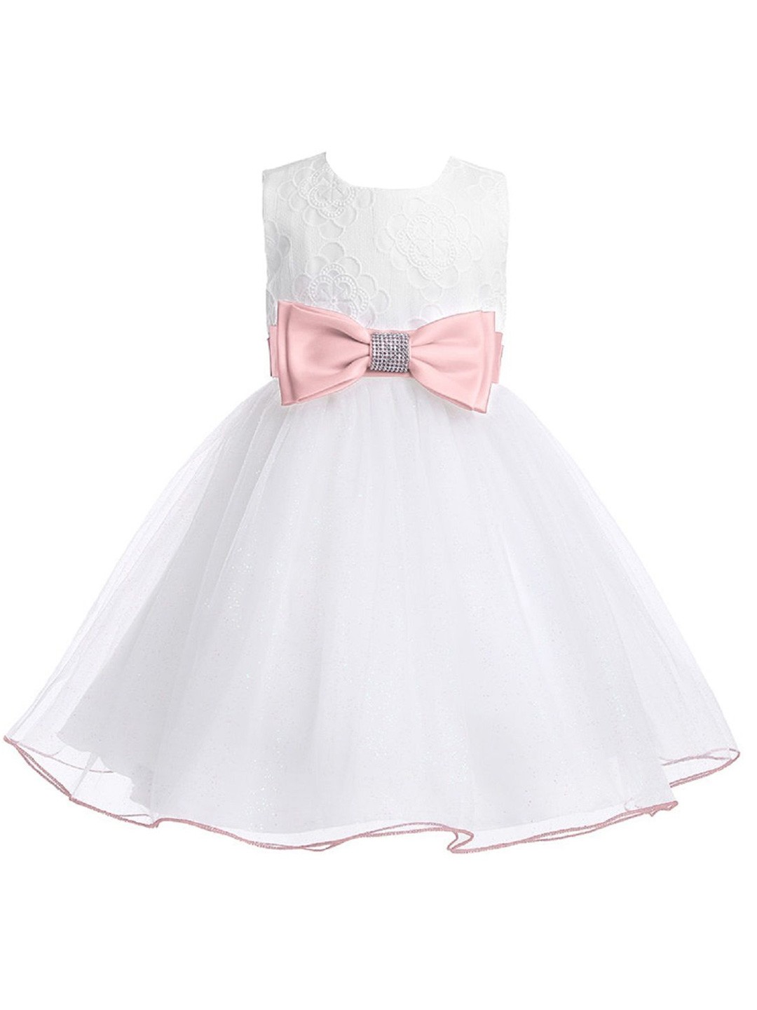 

Wow Princess Girls Embroidered Net Gown Maxi Dress, White