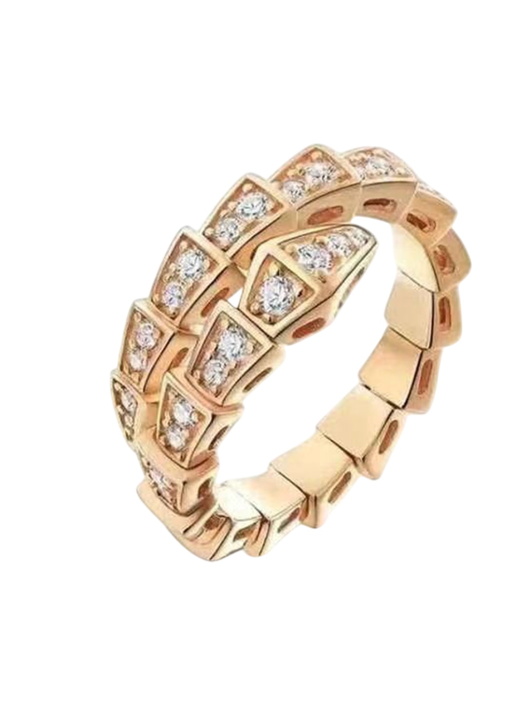 

Just Lil Things Stone Studded Serpent Finger Ring, Gold