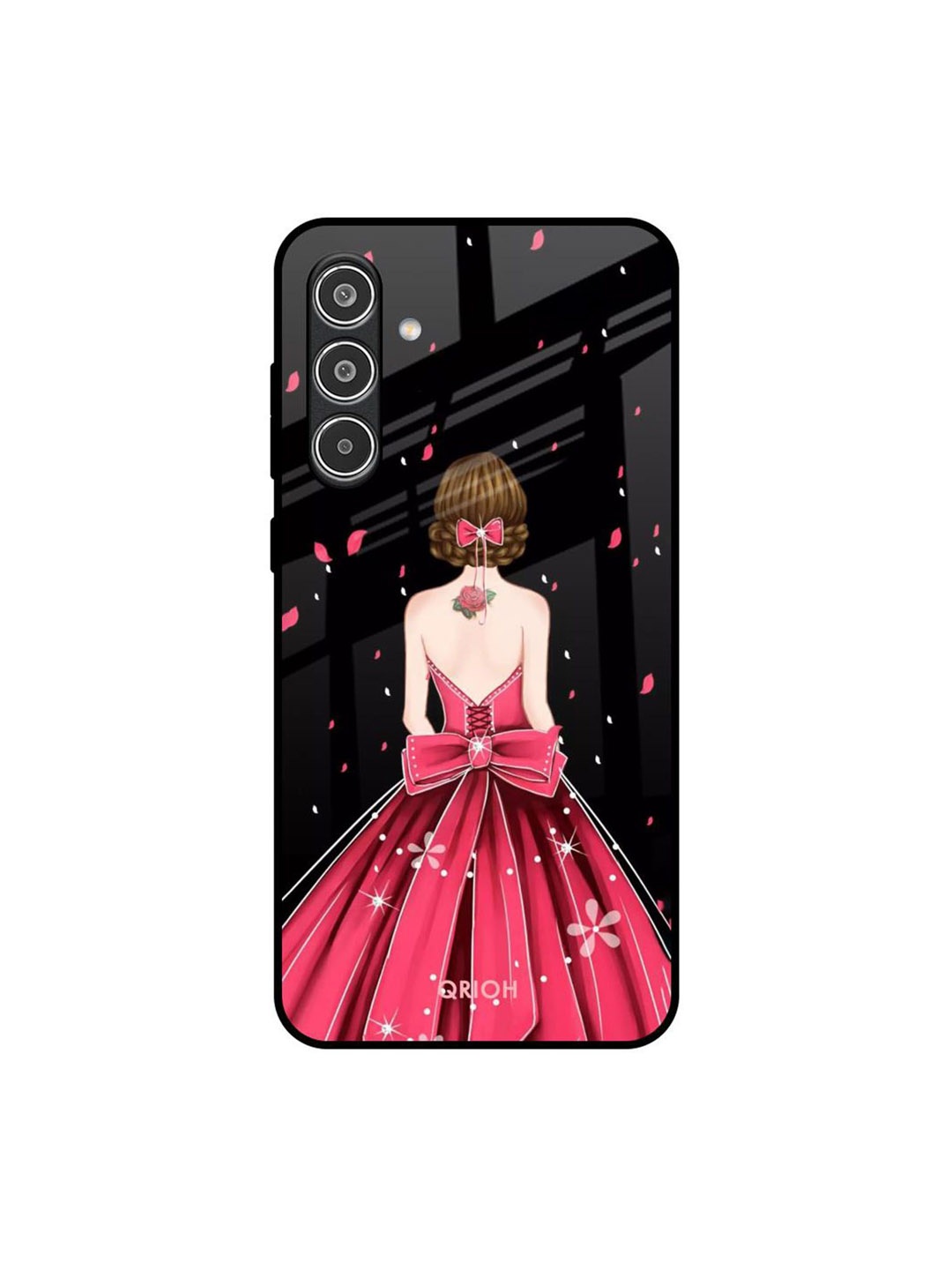 

QRIOH Quirky Fashion Princess Glass Samsung Galaxy A56 5G Back Case, Black