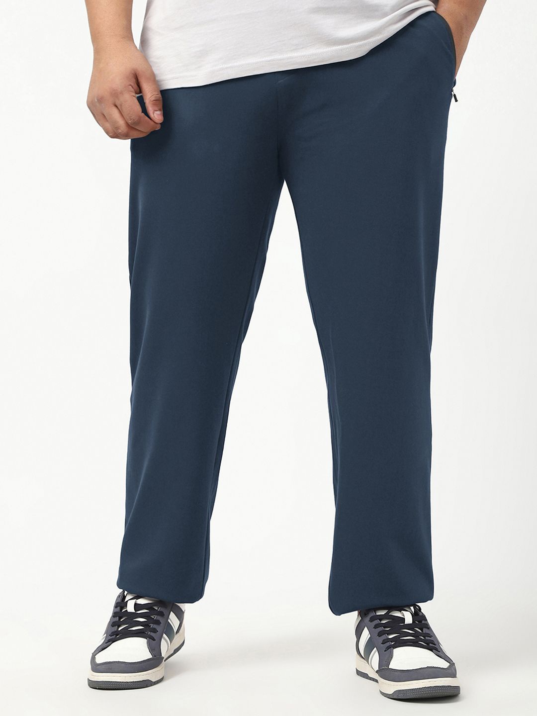 

Bewakoof Plus Men's Navy Blue Oversized Plus Size Joggers