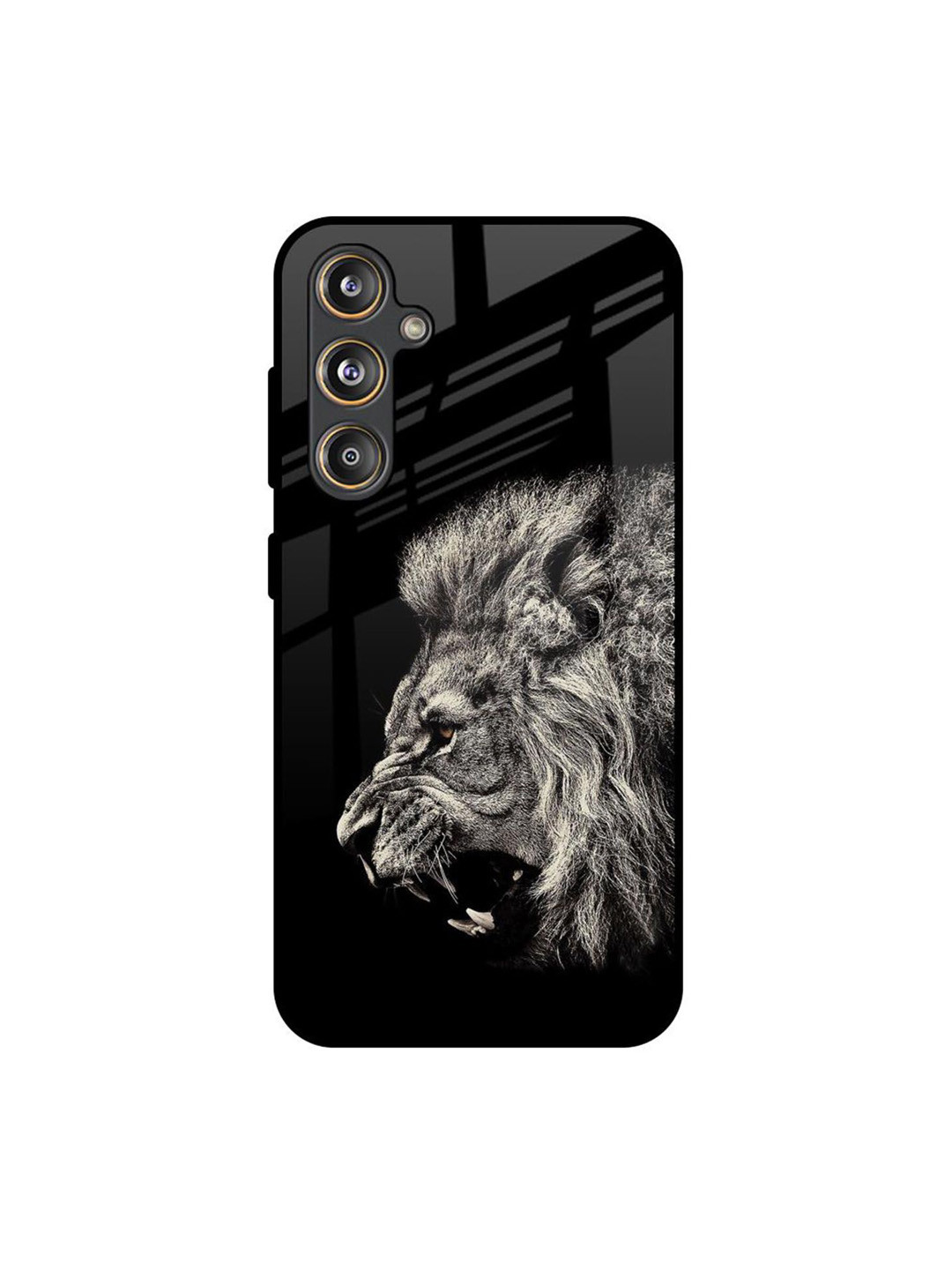 

QRIOH Brave Lion Samsung Galaxy F55 5G Impact Resistant Back Case, Black