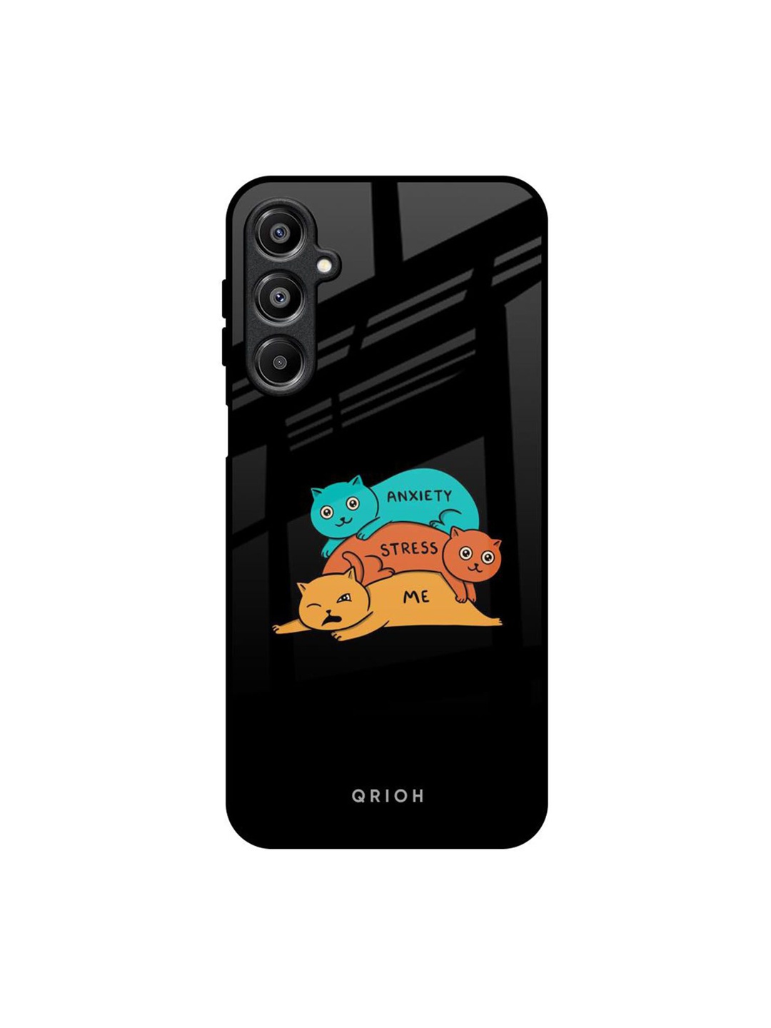

QRIOH Anxiety Stress Real Samsung Galaxy A16 5G Impact Resistant Back Case, Black