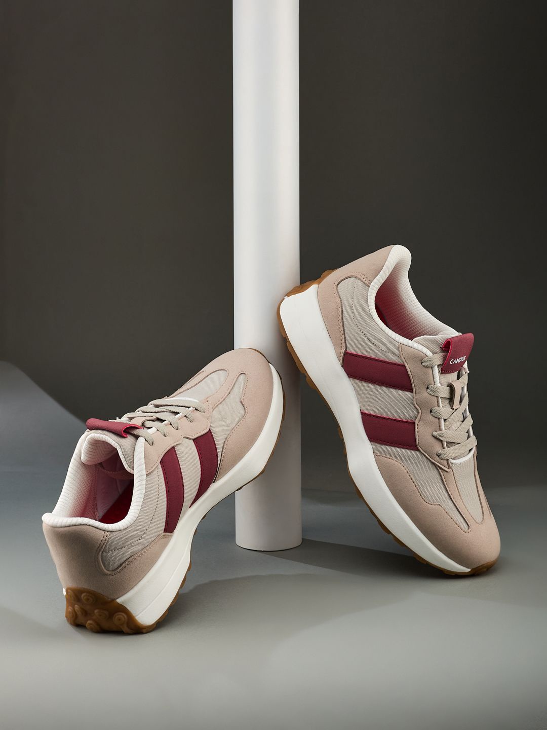 

Campus Men Colourblocked PU Sneakers, Beige