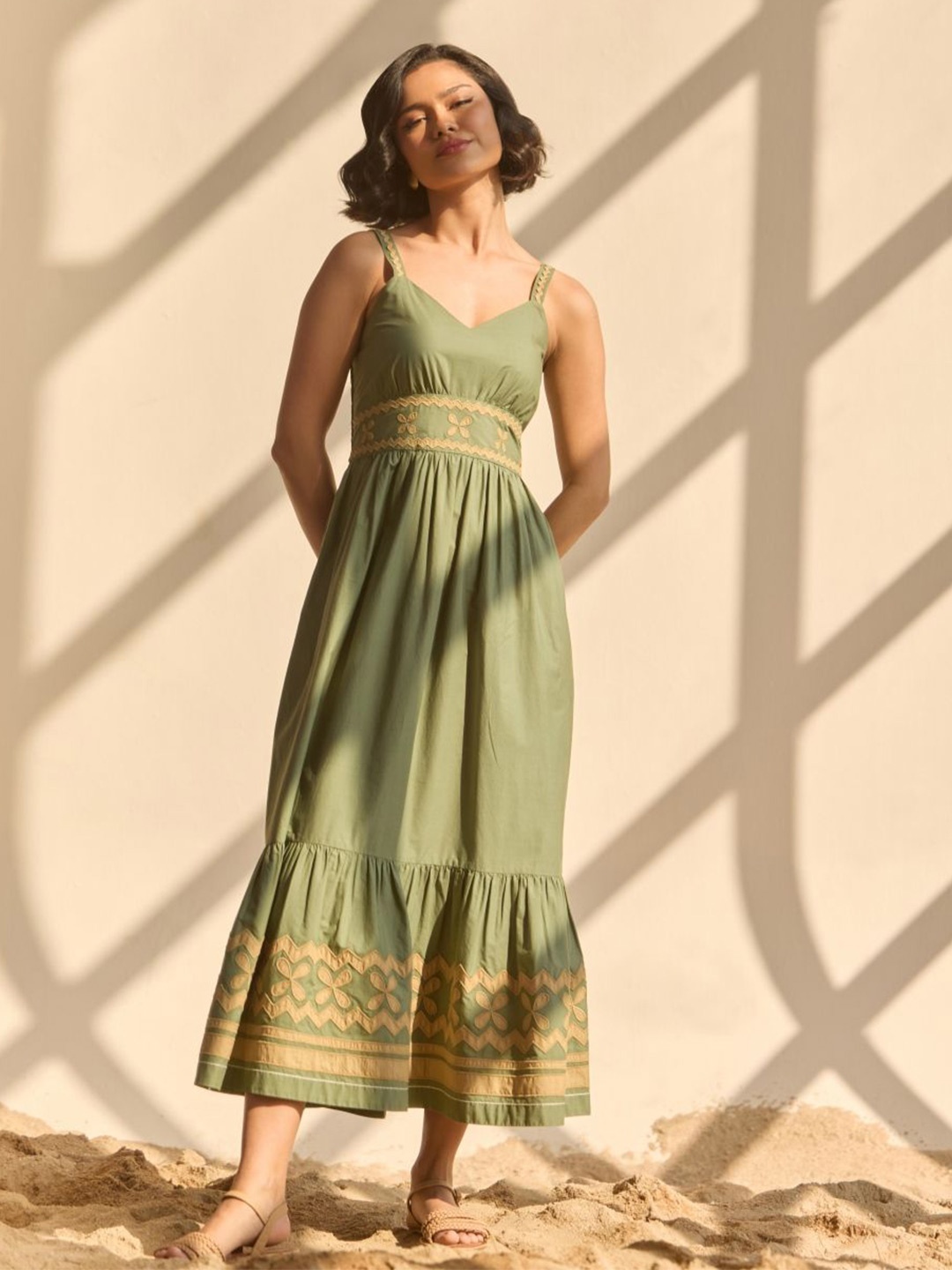 

Style Island Formal Fit & Flare Maxi Dress, Green