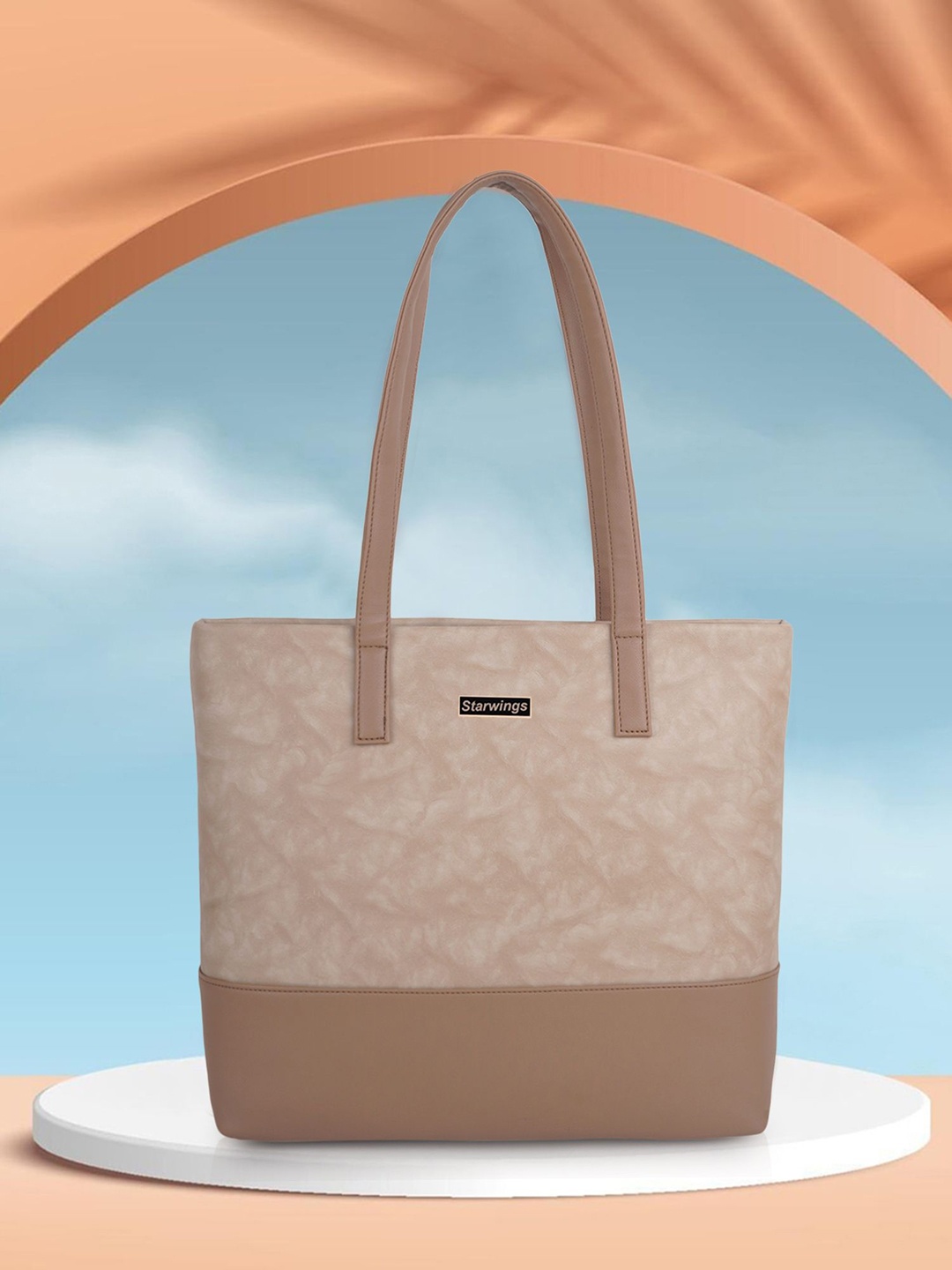 

STARWINGS Shopper Shoulder Bag with Quilted, Beige