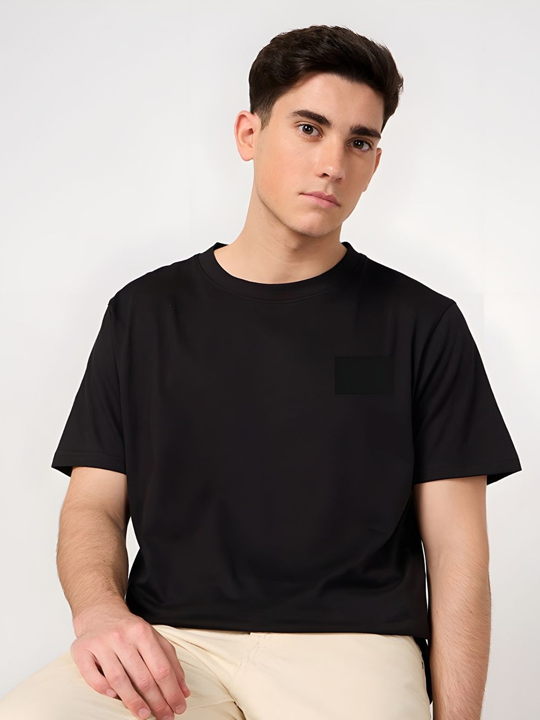 

SZN Men Typography Printed Round Neck Cotton T-shirt, Black