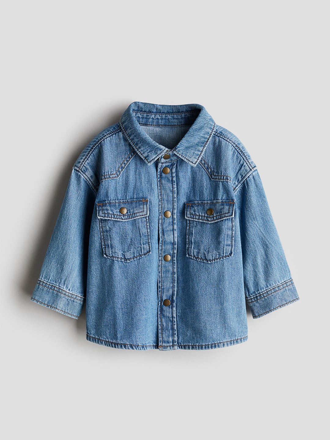 

H&M Cotton Denim Shirt, Blue