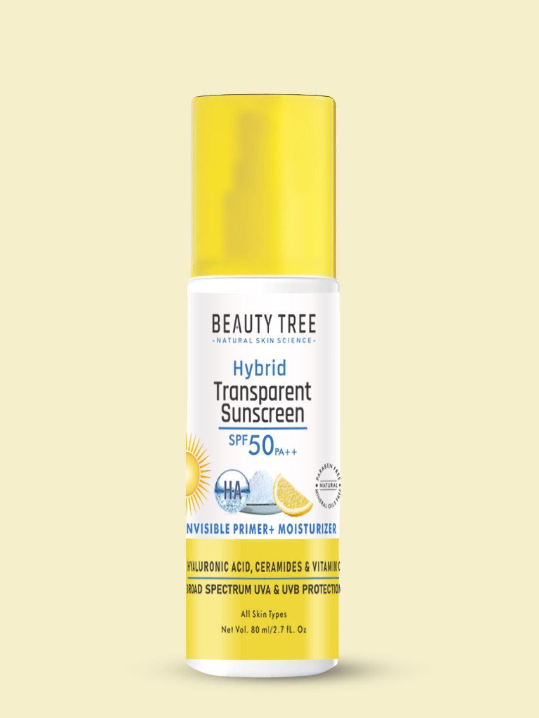 

Beauty Tree Glow + Dewy Transparent Sunscreen with SPF 50 ++ - 80 ml